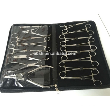 Corpo profissional piercing taper conjunto kit ferramenta 16pieces tatuagem piercing ferramentas